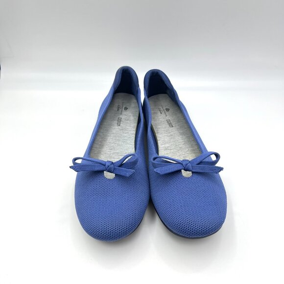 Clarks Womens Size 10 10M Blue Knit Slip On Ballet Flats Comfort Shoes - Picture 2 of 13